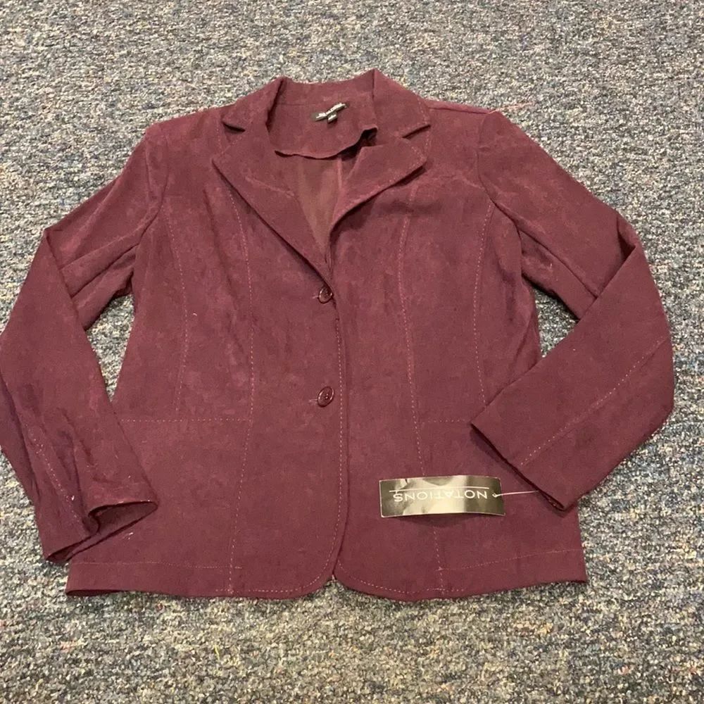 Notations Purple Faux Suede Blazer sz. L NWT